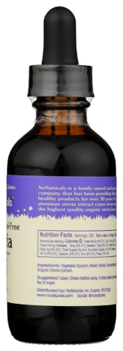 NuNaturals Liquid Stevia Sweetener, Unflavored Alcohol-Free, 2oz