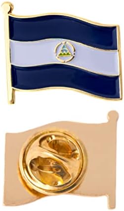 Desert Cactus Nicaragua Metal Lapel Pin Enamel Finish (Waving Flag) | Officially Licensed Nicaragua Merchandise Lapel Pin Formal Wear Bag & Hat