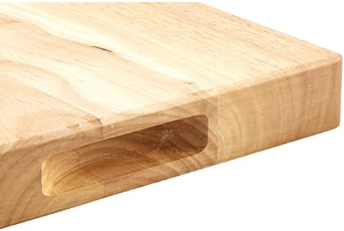 Winco 18" x 30" Heavy-Duty Wood Cutting Board | Two recessed handles, Minimizes knife dulling, Great for Charcuterie, Cheese