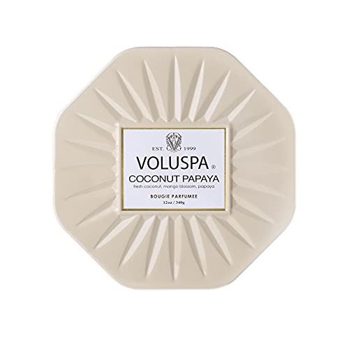 Voluspa Bourbon Vanille, Mini Tin Candle, 4 oz, 25 Hour Burn Time, Coconut Wax for Clean Burning, Handcrafted in the USA