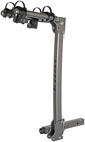 Kuat Beta Hitch-Mounted Bike Rack, 2 Bike Capacity | Hanging-Style Durable Lightweight Aluminum Powder Coated Tilting-Down Gray Bicycle Car Truck Transportation Hauling Rack