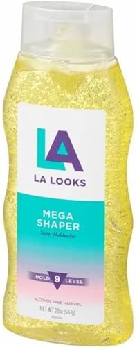 La Looks Gel #9 Mega Mega 20 Ounce (Yellow) (591ml) (6 Pack)