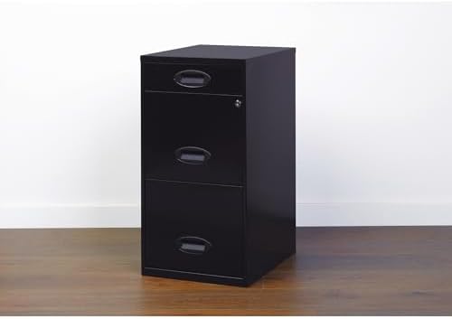 Realspace® SOHO 18" D 3-Drawer Organizer Vertical File Cabinet, Black