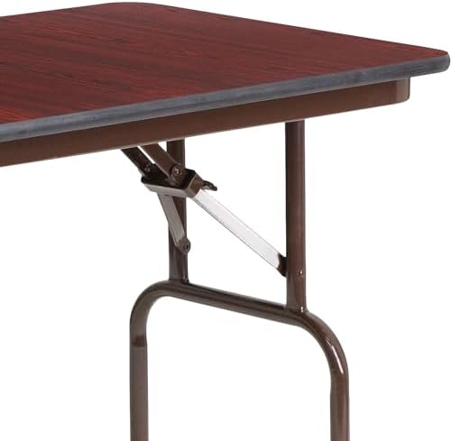 Flash Furniture 4 ft Laminate Folding Banquet Table, Mahogany | Durable Construction, Commercial Use
