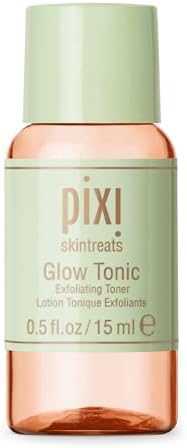 Pixi Glow Tonic Balancing Face Toner Glycolic Acid for Radiant Skin Daily Brightening Toner Sample Size, 15ml/0.5fl.oz