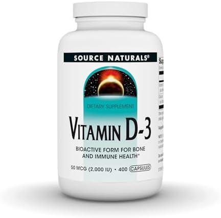 Source Naturals, Vitamin D-3, 50 mcg (2000 IU) - 200 Capsules | Bioactive Form for Bone & Immune Health