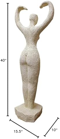 Design Toscano Neolithic Style Gaia Earth Mother Woman Indoor/Outdoor Garden Statue, 40 inches tall, Cast Stone Resin, Rough Stone Finish