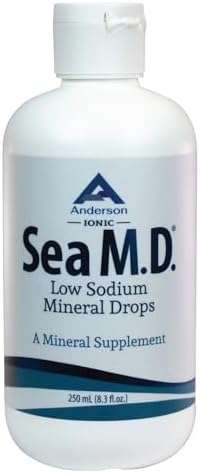 Anderson Sea M.D. Concentrated Trace Mineral Drops, 79 Trace Minerals with Magnesium, Sodium and Chloride Electrolytes - Supports Hydration, Energy, Muscles and Bone Health - 4 Fl Oz, 60 Servings