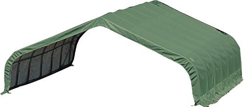 ShelterLogic Peak Style Run-in Shed - Green, 24ft.L x 22ft.W x 12ft.H, Model Number 58542