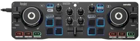 Hercules DJControl Starlight | Pocket USB DJ Controller with Serato DJ Lite, Touch-Sensitive Jog Wheels
