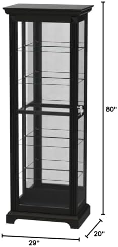 Pulaski Curio, 29 by 20 by 80-Inch, Dark Cherry Brown