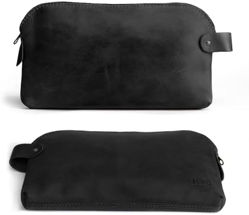 Hide & Drink, Large Rustic All Purpose Utility Bag for Cords & Chargers, Travel Bag, Multi-Purpose Bag, Full Grain Leather