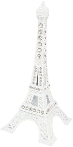 uxcell Plastic Mini Eiffel Tower Figurine Statue Model Desk Decor 13cm White