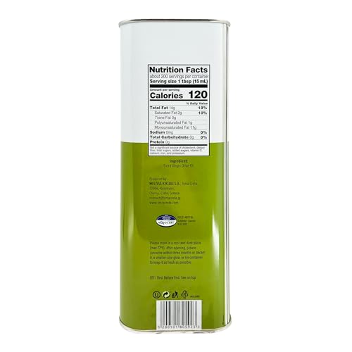 Terra Creta | Award Winning | Kolymvari Estates | 100% Pure Greek Olive Oil | Cold Extracted | Protective Designation of Origin | 3Ltr - (101.4 fl.oz) Tin