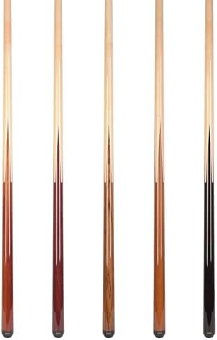 ASKA Sneaky Pete Pool Cue Set, 5 Unique Wood Cues, 58" Canadian Maple Shafts, 13mm Leather Tip, 5/16x18 Joint