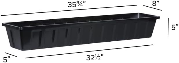 Root & Vessel Poly-Pro Plastic Flower Box Planter, White, 30-Inch
