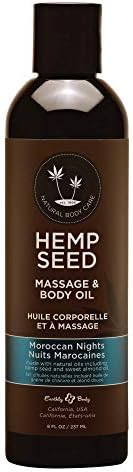 Hemp Seed Massage & Body Oil - 8 fl. oz. - Nourishing, Moisturizing Massage Oil - Hemp Seed, Apricot, Grapeseed & Sweet Almond Oil - Vegan & Cruelty Free