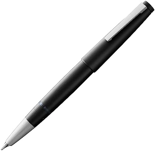 Lamy 2000 black - elegant Fountain Pen in robust fibreglass barrel - 14 ct. gold nib, partially platinum-plated - nib size B