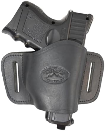 New Barsony Quick Slide Gun OWB Black Leather Holster for Compact 9mm 40 45 Pistols