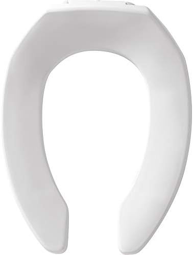 CHURCH 295CT Commercial Open Front Plastic Toilet Seat, Heavy Duty Industrial Seat without Lid, Secure Installation for Long Lasting Use, Made in USA, Elongated, Black