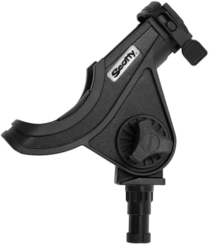 Scotty #279-BK Baitcaster/Spinning Rod Holder Without Mount, Black