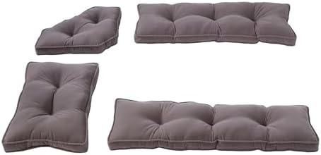 Greendale Home Fashions Hyatt 4-Piece Kitchen Nook Polyester Cushion Set, Cobalt