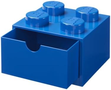 LEGO Stackable Desk Drawer RED with 8 Knobs - Plastic Storage Box for LEGO, Toys, Desk Drawers, Office Supplies, and Stackable Storage, Home Decoration