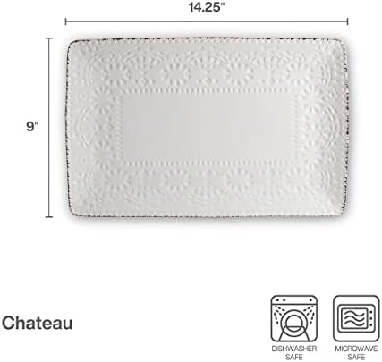 Pfaltzgraff Chateau Cream 16-Piece Stoneware Dinnerware Set, Service for 4, Off White