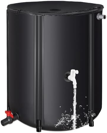 Eco-Friendly Rain Barrel – Efficient Rainwater Collection System with Spigot and Hose – Perfect for Garden Watering and Water Storage – 52