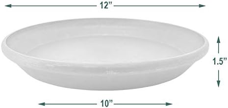 Arcadia Garden Products PSW Pot Collection AP35TCM 14-inch Plastic/Stone/Wood Composite Plant Saucer Drip Tray – No Drainage Hole (Drillable)