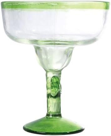 Supreme Housewares Cactus Margarita Glasses, Durable BPA-Free Acrylic Drinkware, Shatter-Proof and Reusable, Green, 18 oz, Set of 2