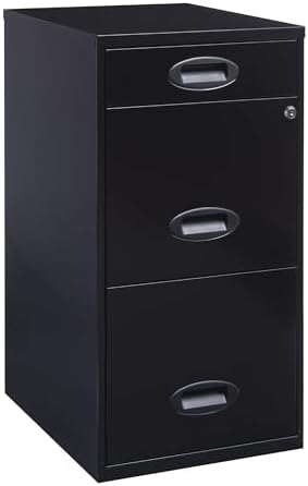 Realspace® SOHO 18" D 3-Drawer Organizer Vertical File Cabinet, Black