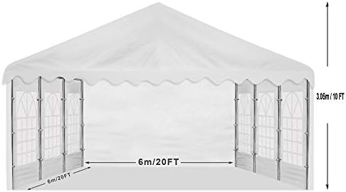 AMERICAN PHOENIX Party Tent 20x20 ft Heavy Duty Canopy Shelter for Wedding Event Fair with Fire Retardant Roof with Sidewalls and Windows White (20x20 - PE)