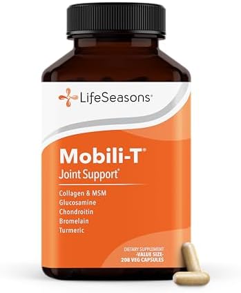 LifeSeasons Mobili-T - Joint Support Supplement - Reduces Aches & Discomforts - Increase Range of Motion - Rebuild Tissue & Cartilage - MSM Chondroitin Collagen Glucosamine & Turmeric - 120 Capsules