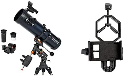 Celestron 31045 AstroMaster 130 EQ Reflector Telescope with Basic Smartphone Adapter 1.25" Capture Your Discoveries