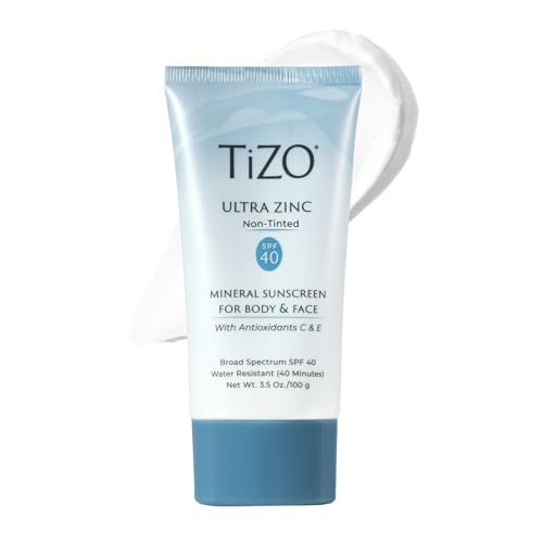 TiZO® Ultra Zinc | Non Tinted | Broad Spectrum SPF 40 for face and body | UVA and UVB protection | 20% Zinc Oxide formula | All Skin Types | 3.5