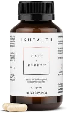 JSHealth Hair Growth Vitamins for Women. Hair + Energy with Kelp Iodine and Zinc. Supports Thickness, Strength, Energy. Nutritionist-Formulated (60 Capsules) | Hair Vitamins for Women and Men, Zinc and Iodine Hair Supplements for Hair Growth