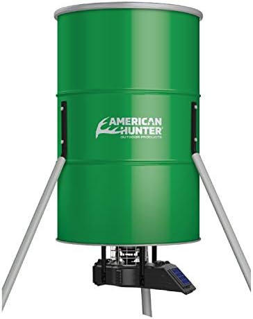American Hunter WF 350 LB. Tripod Wildlife Feeder with Updated Sunslinger Kit, Black, AH-SS350