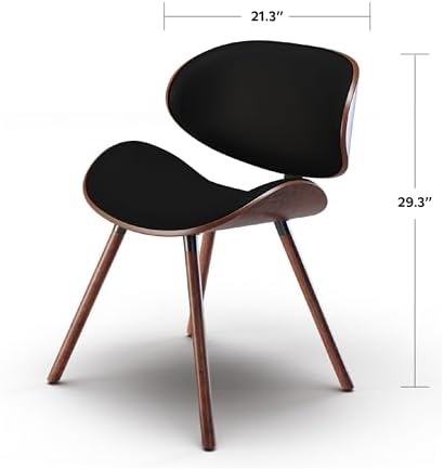 SIMPLIHOME Regina Rattan Mid-Century Modern Arm Dining Chairs in Black