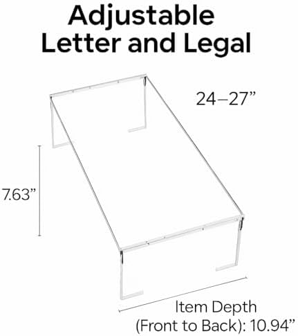 Pendaflex 450 Hanging Folder Frame, Letter/Legal Size, Adjustable Hanging File Frame, Fits 24"–27 drawers, Steel