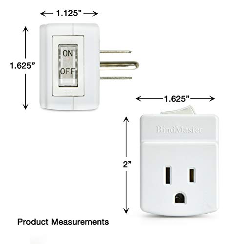 3 Prong Grounded Single Port Power Adapter with Indicator On/Off Switch (1 Pack)