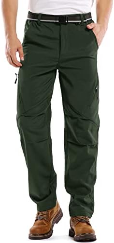 Men's Waterproof Pants Fleece Lined Insulated Winter Hiking Ski Snow Pants