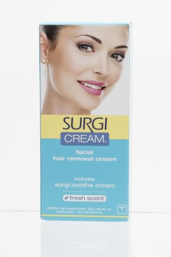 Surgiwax Facial Hair Removal Cream for Women - Hair Remover Cream, At-Home Depilatory for Sensitive Skin, Fresh Scent, 1 Oz