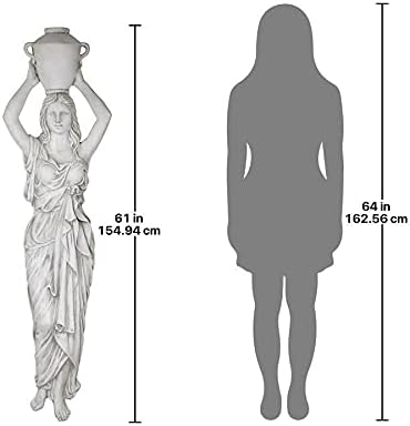 Design Toscano Dione the Divine Greek Water Woman Indoor/Outdoor Garden Statue, Medium, 22 inches tall, Cast Stone Resin, Antique Stone Finish