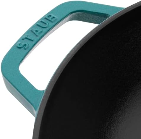 Staub Cast Iron Perfect Pan, Wok, Dutch Oven, 4.5-quart, serves 4-5, Made in France, Dark Blue