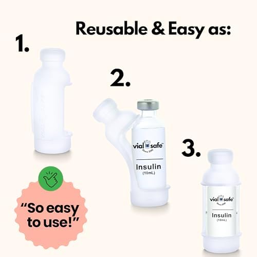 Vial Safe Silicone Insulin Vial Protector Case Cover 2-Pack Clear
