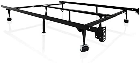 MALOUF Heavy Duty 9-Leg Adjustable Metal Bed Frame with Center Support and Rug Rollers - UNIVERSAL (King, Cal King, Queen, Full, Twin XL, Twin), Standard 7.5” Clearance