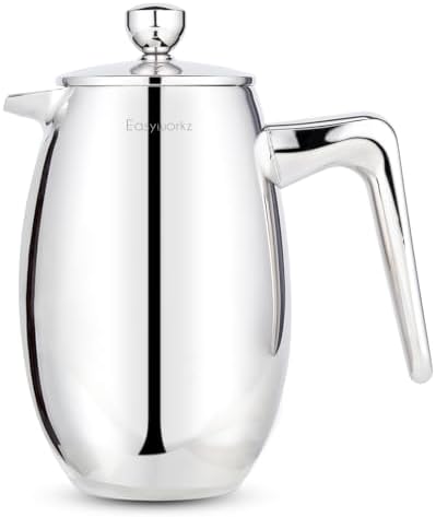 Easyworkz Nando French Press 23 oz Double Wall Insulated Thermal Coffee Maker,304 Stainless Steel Cafetiere
