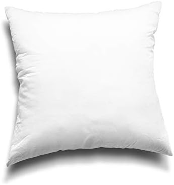 EDOW Throw Pillow Inserts, Set of 2 Lightweight Down Alternative Polyester Pillow, Couch Cushion, Sham Stuffer, Machine Washable. (White, 18x18)