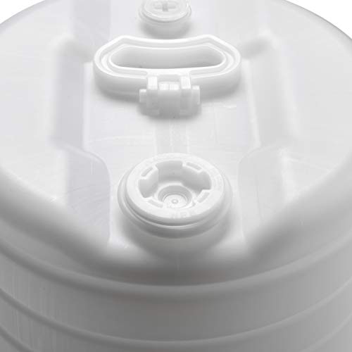 Hudson Exchange 15 Gallon Tight Head Drum with 2" & 3/4" Fittings, UN Rated, Food Grade BPA Free HDPE, Natural